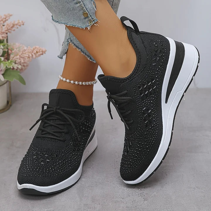 Giselle – Buty Sportowe Ortopedyczne z Błyszczącymi Kryształkami