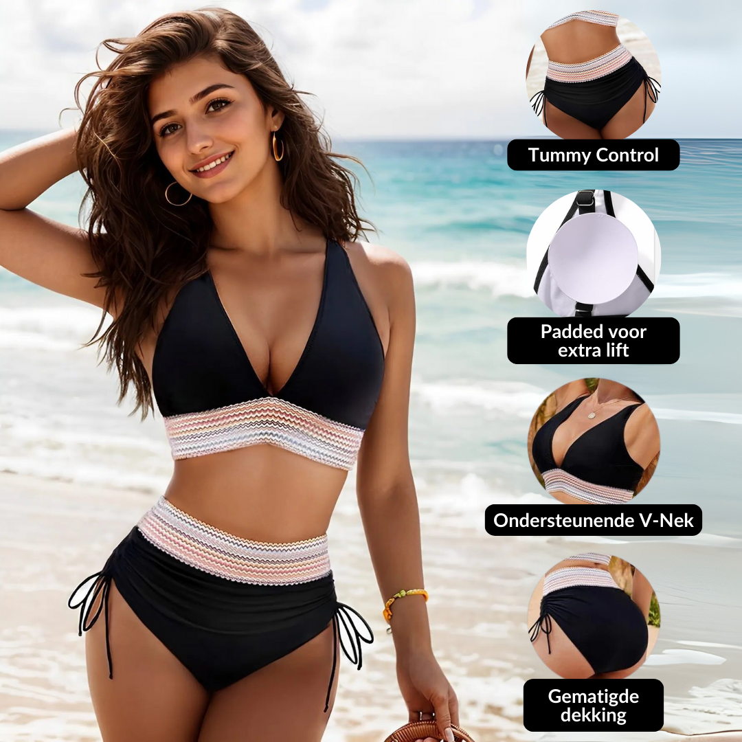Noor – Zestaw Bikini z Wysokim Stanem